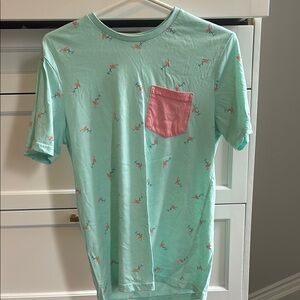 Bluenotes Mint Green T-Shirt with Flamingo Print
